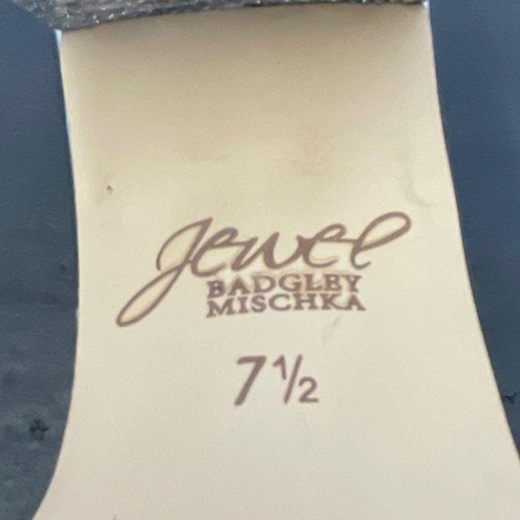 Badgley Mischka Camelia Crystal-Embellished Peep-Toe Mules with Block Heel 7.5 - Picture 5 of 16